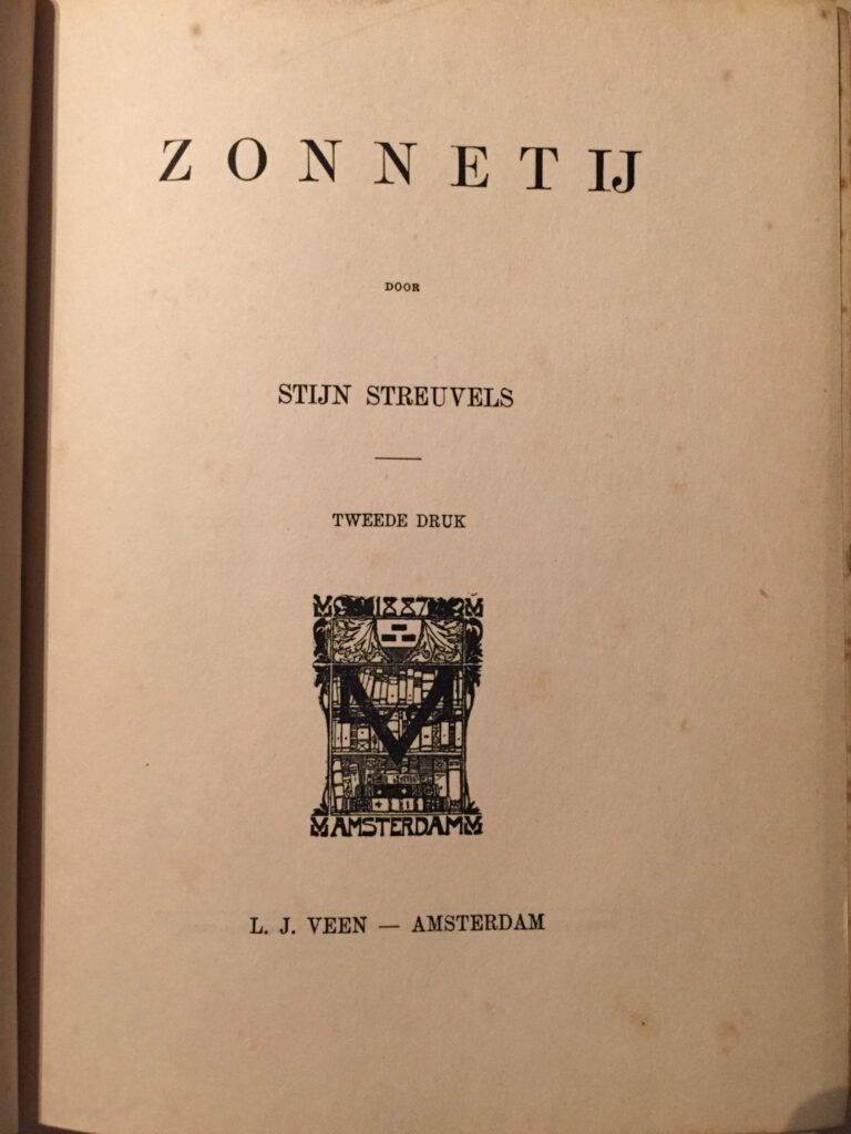 Zonnetij titelblad Titelblad Zonnetij van Stijn Streuvels: een van mijn oude boeken