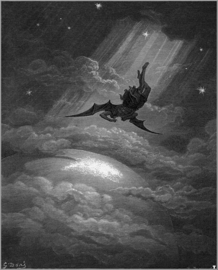 De val van Lucifer, de duivel
