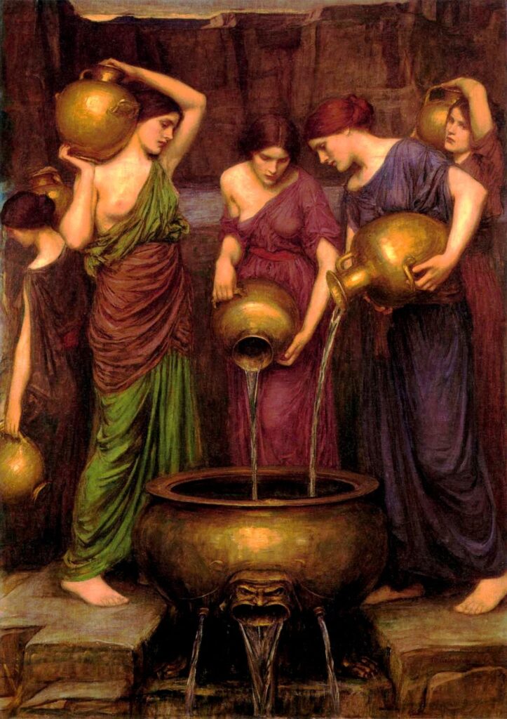 Danaides_Waterhouse_1903 De Danaïden vullen het bodemloze vat