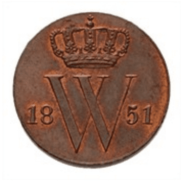 een halve cent uit 1851