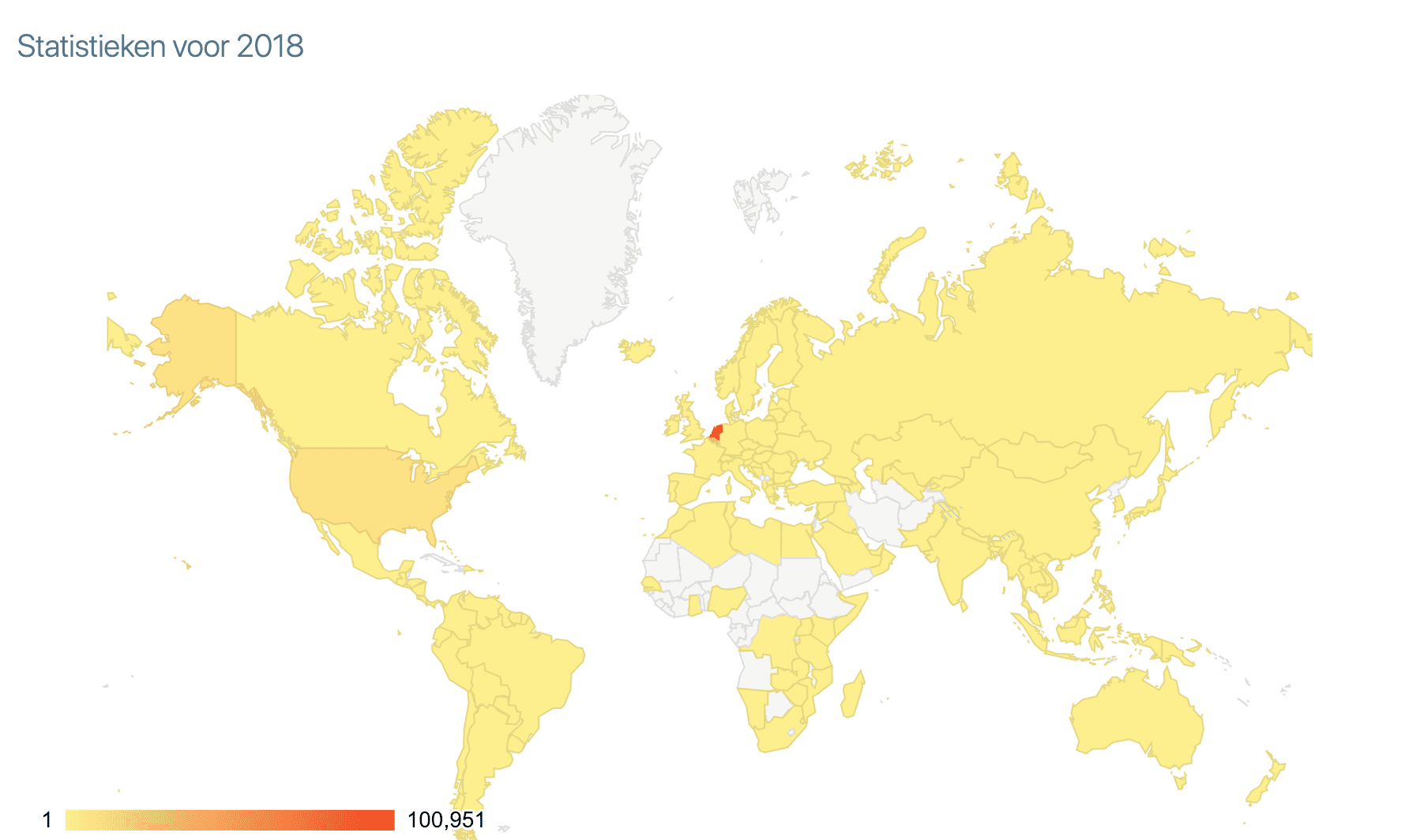 statistiek: de bezoekers vanuit de hele wereld op mijn blog
