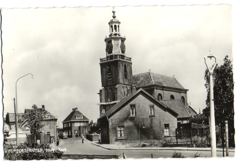 ansichtkaart van de Zoetermeerse hervormde kerk